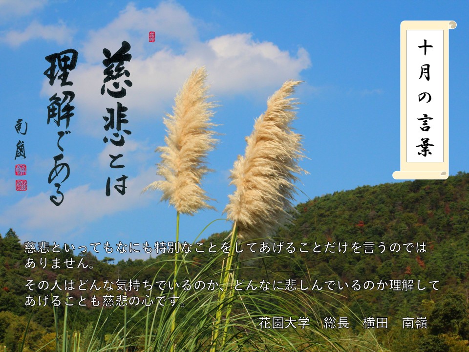 十月の言葉「慈悲とは理解である」